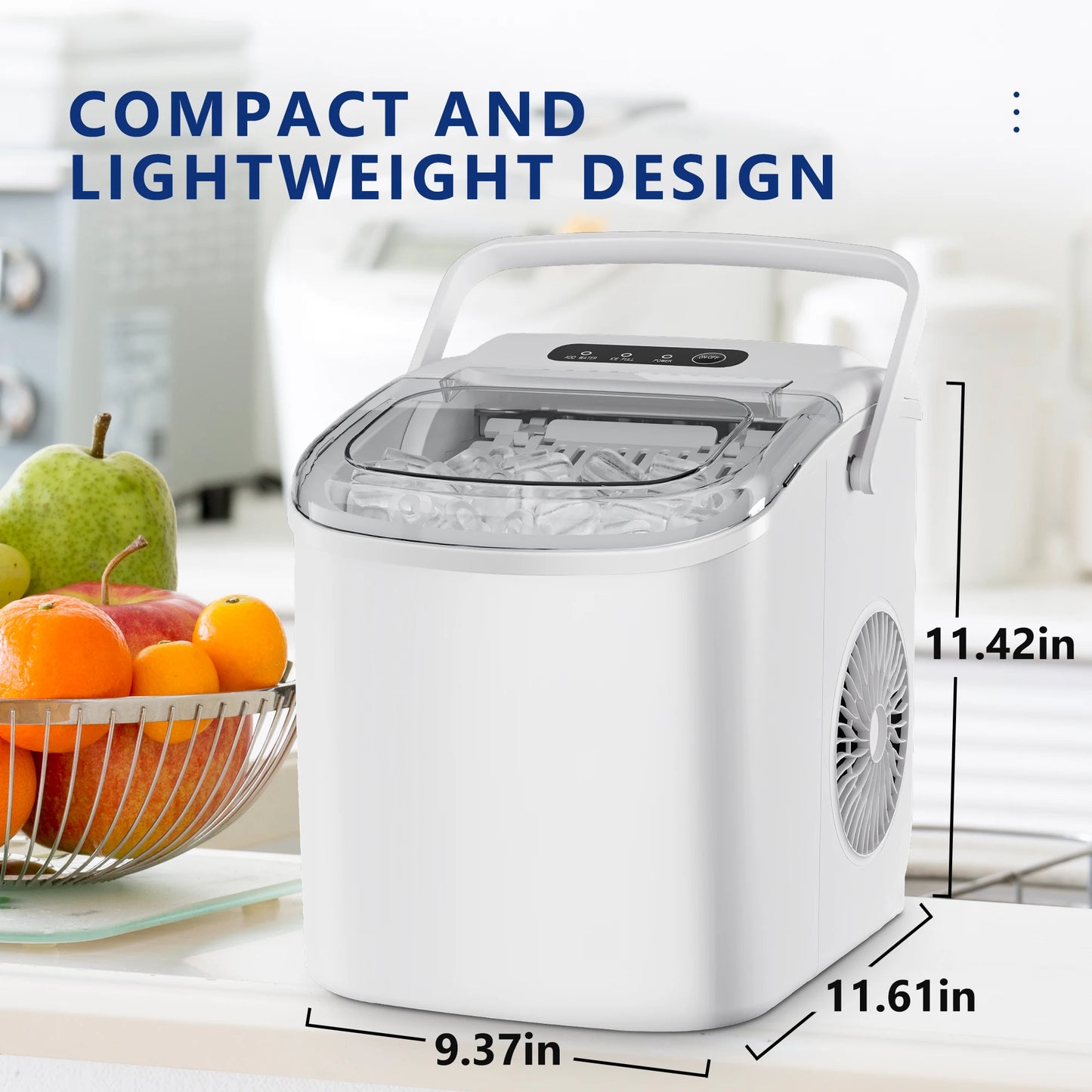 SIMALIFE IM 06 Countertop Ice Maker Self-Cleaning Portable Ice Maker with Ice Scoop and Basket Ice Machine with Bullet Ice