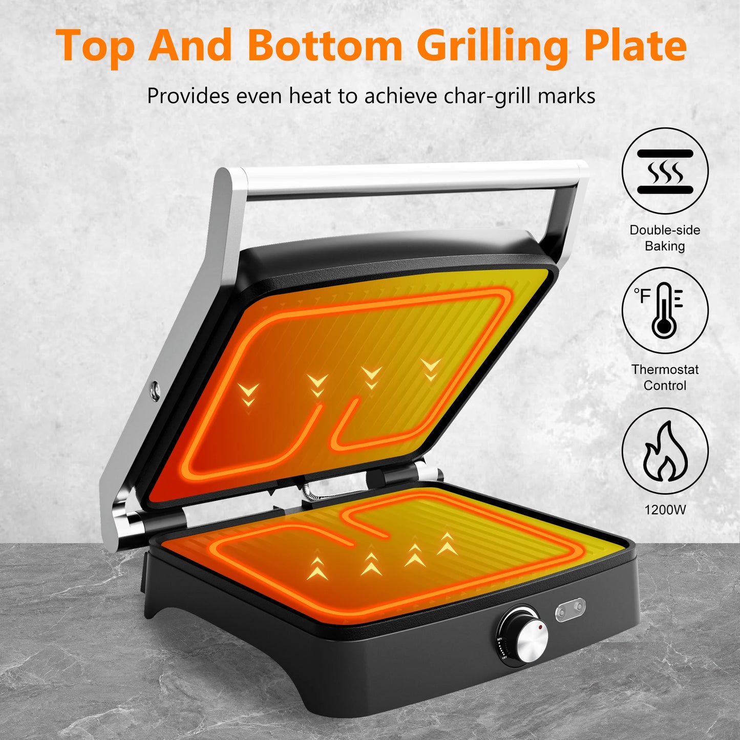 CACHOO Panini Press Grill Indoor Sandwich Maker Nonstick
