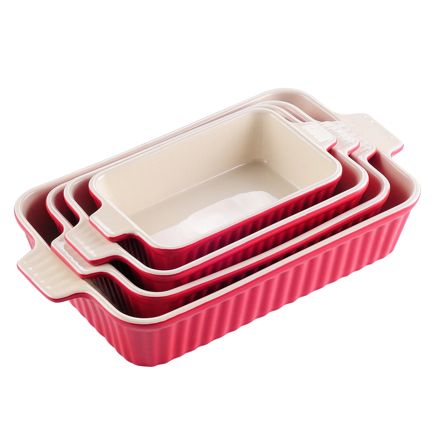 MALACASA Ceramic Baking Dish Set Oven Safe Casserole