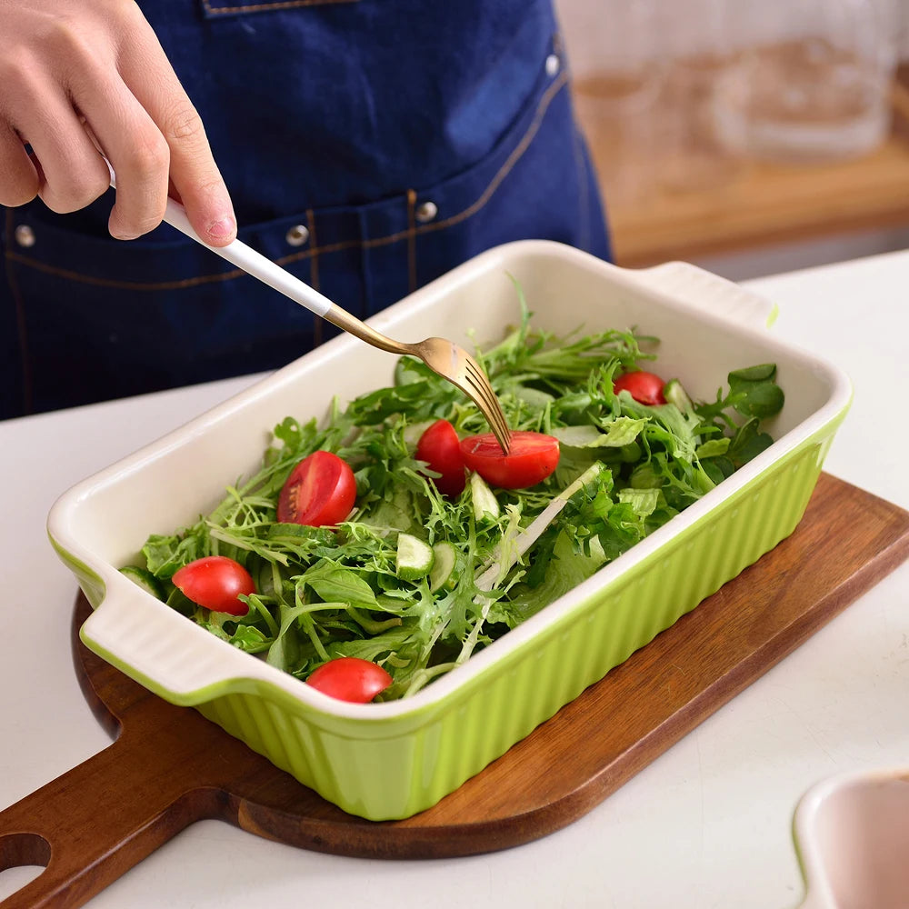 MALACASA Ceramic Baking Dish Set Oven Safe Casserole