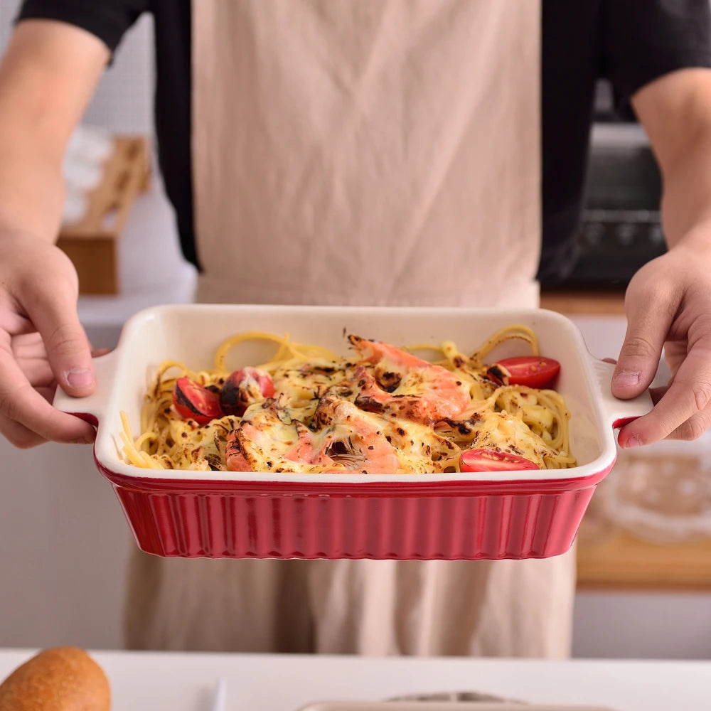 MALACASA Ceramic Baking Dish Set Oven Safe Casserole
