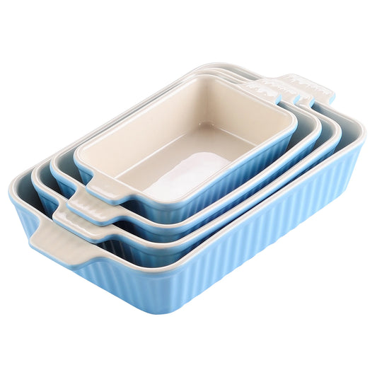 MALACASA Ceramic Baking Dish Set Oven Safe Casserole