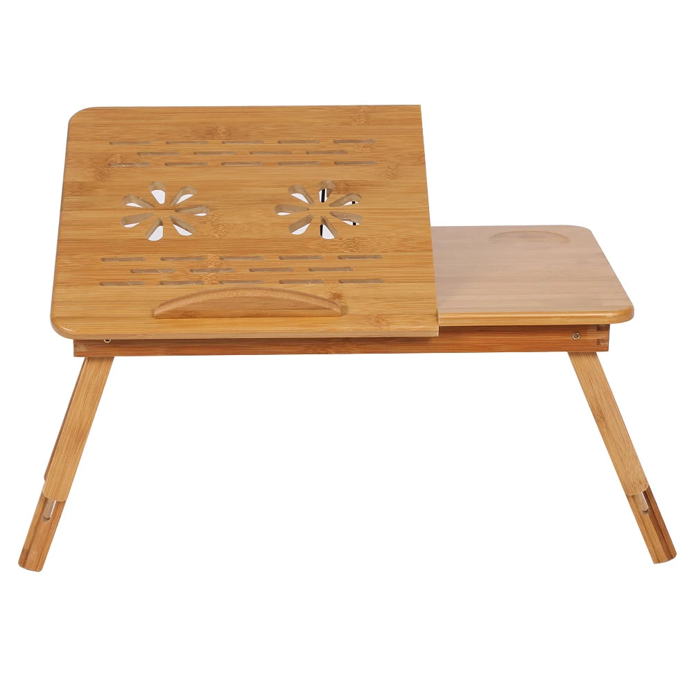 Adjustable Bamboo Laptop Bed Desk Portable Book Reading Tray Stand Dormitory Shelf