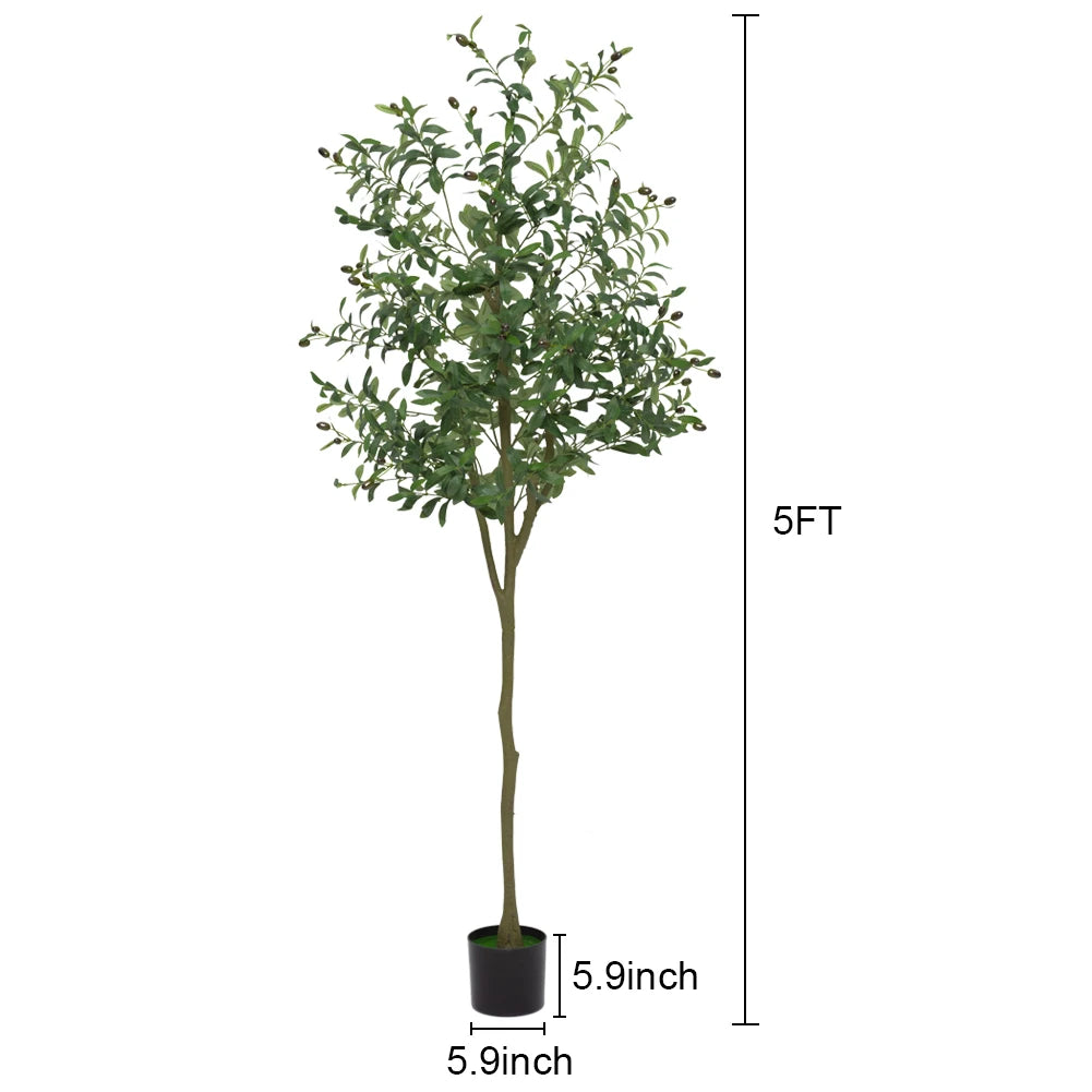 Artificial Olive Tree 5ft 6ft 7ft Tall Faux Olive Tree Indoor Outdoor Potted Plants for Home Office