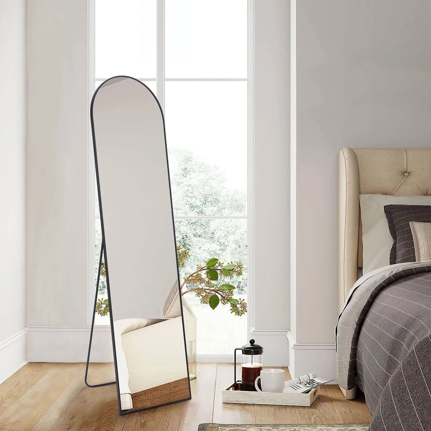 JHK Full Body Wall Mirror Aluminum Alloy Frame For Bathroom