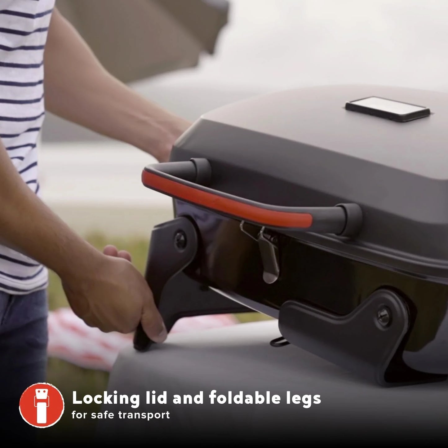 Megamaster 820-0065C One Burner Portable Gas Grill for Camping Outdoor Cooking Patio Garden Barbecue with Two Foldable Legs Red and Black