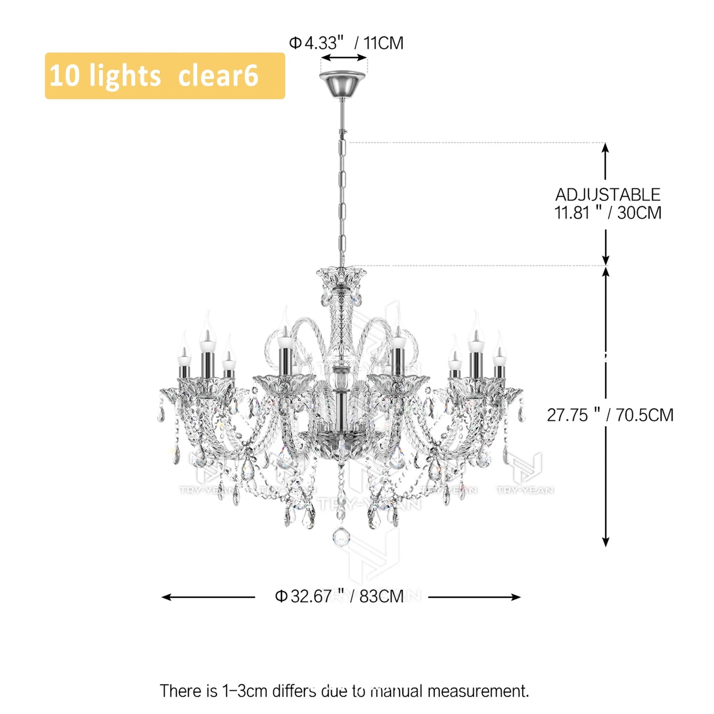 Crystal Tassels 6 Light Chandelier For Living Room