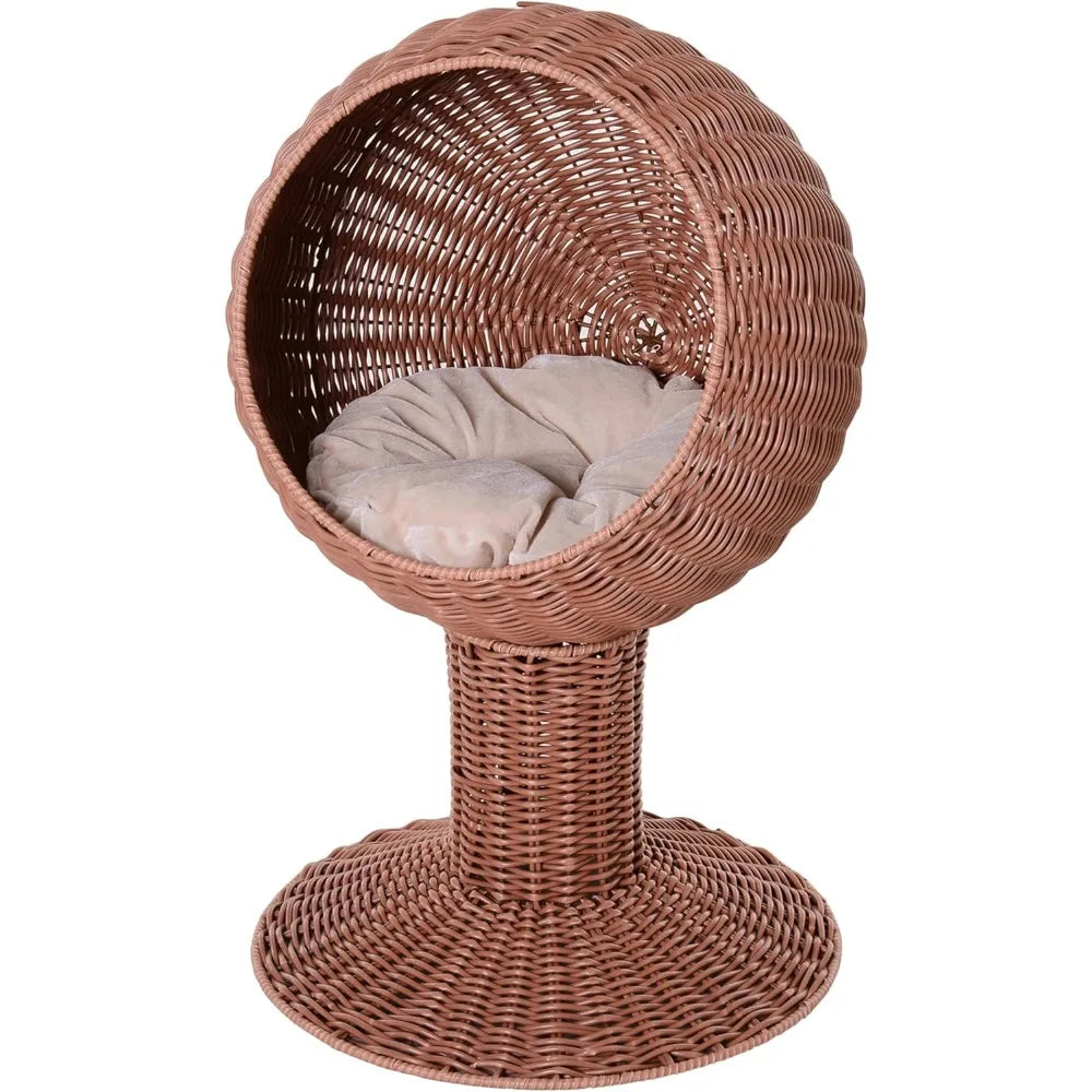 HUANZHUANG Elevated Cat Bed With Rotatable Egg Chair Pod