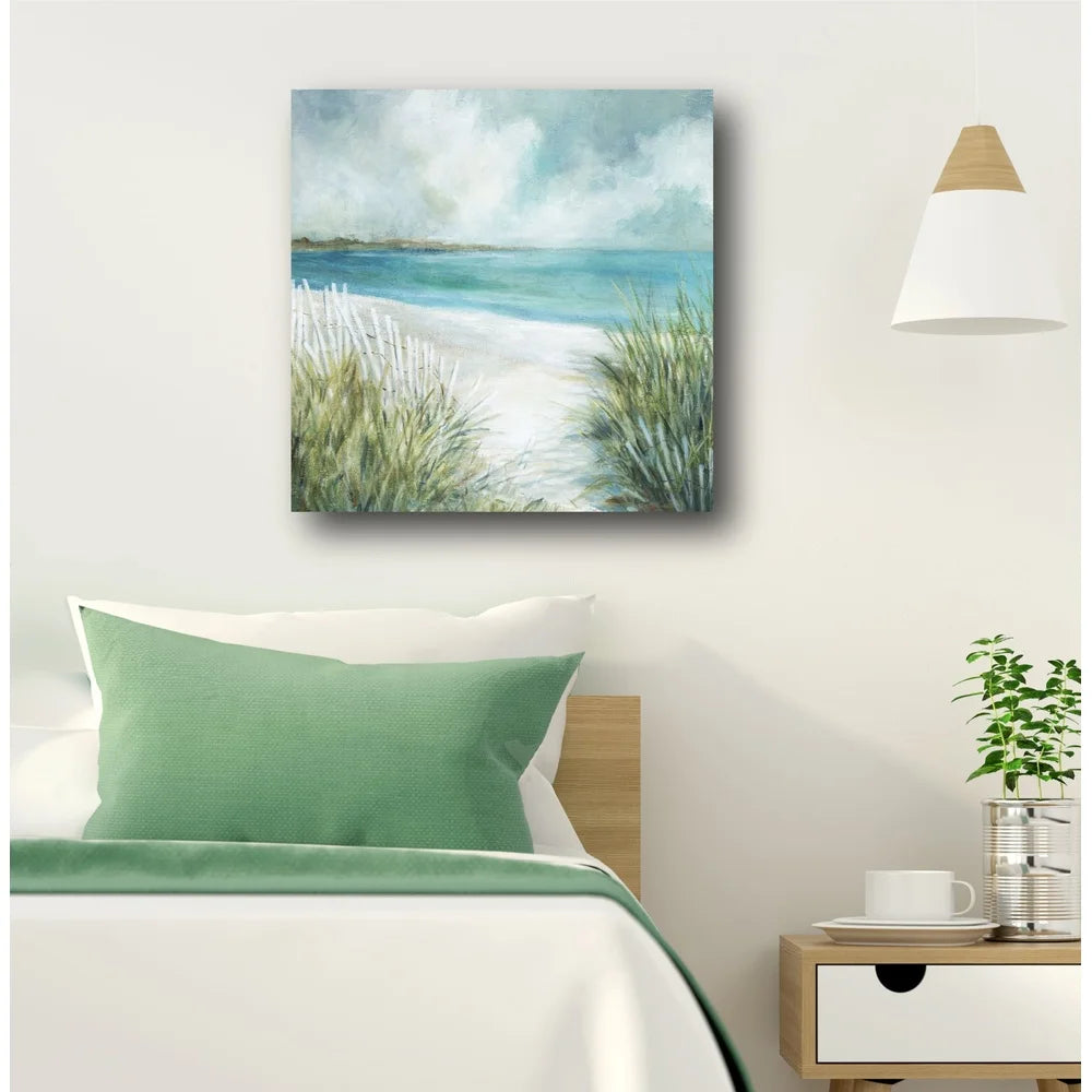 Coastal Themed Gallery Wrapped Canvas Wall Art 16x16 High Quality Home Decor Ready to Hang