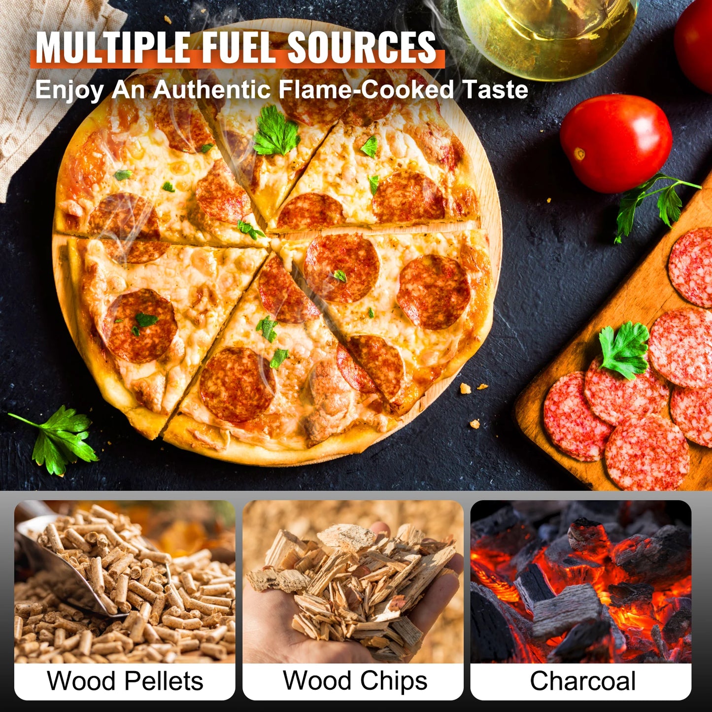VEVOR 12inch Outdoor Oven Charcoal Fired Maker Portable Outside Stainless Steel Grill&Pizza Waterproof for Backyard Camping