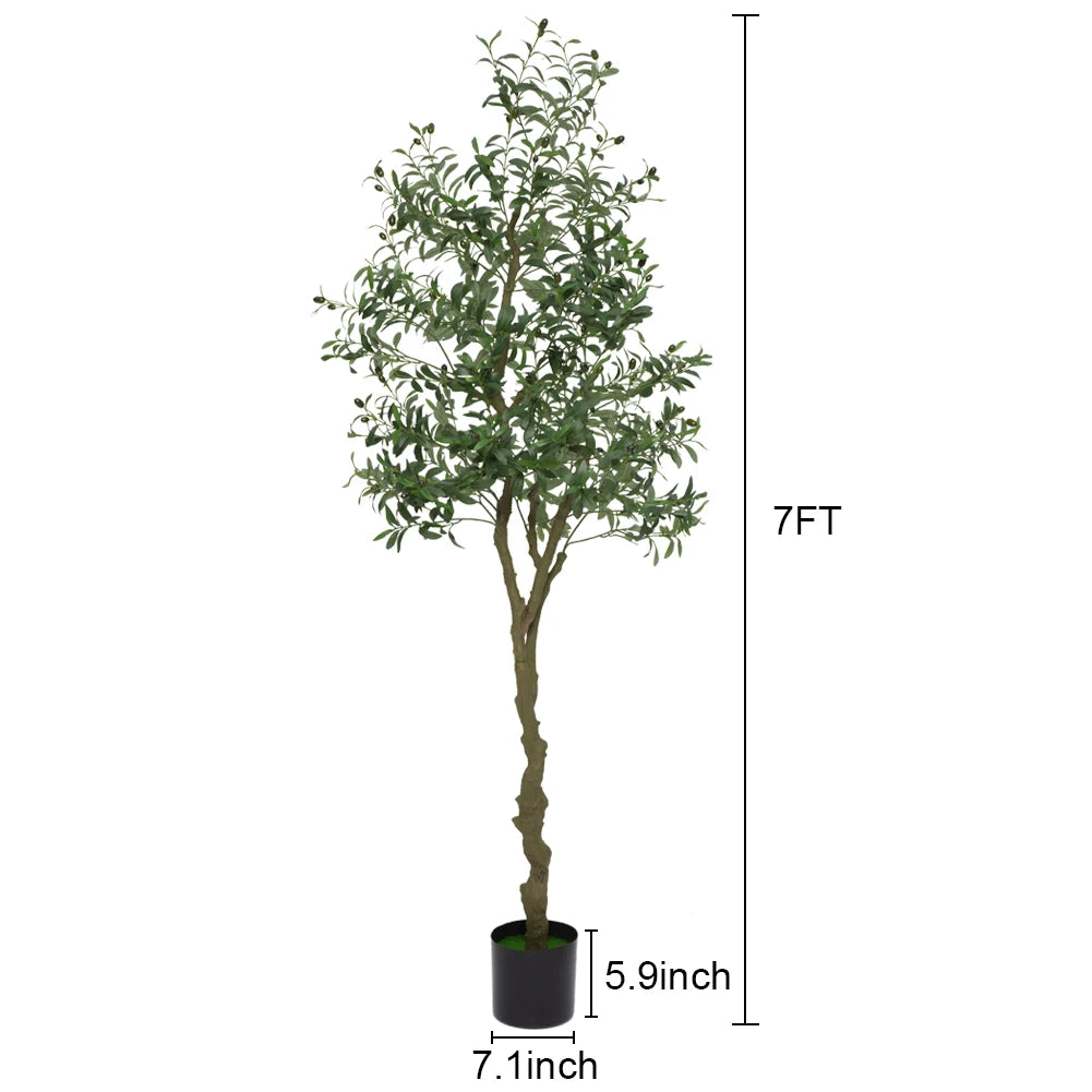 Artificial Olive Tree 5ft 6ft 7ft Tall Faux Olive Tree Indoor Outdoor Potted Plants for Home Office