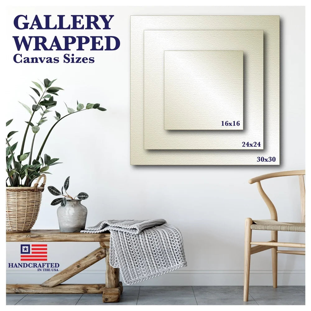Coastal Themed Gallery Wrapped Canvas Wall Art 16x16 High Quality Home Decor Ready to Hang