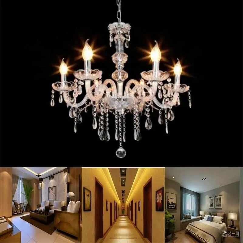 Crystal Tassels 6 Light Chandelier For Living Room