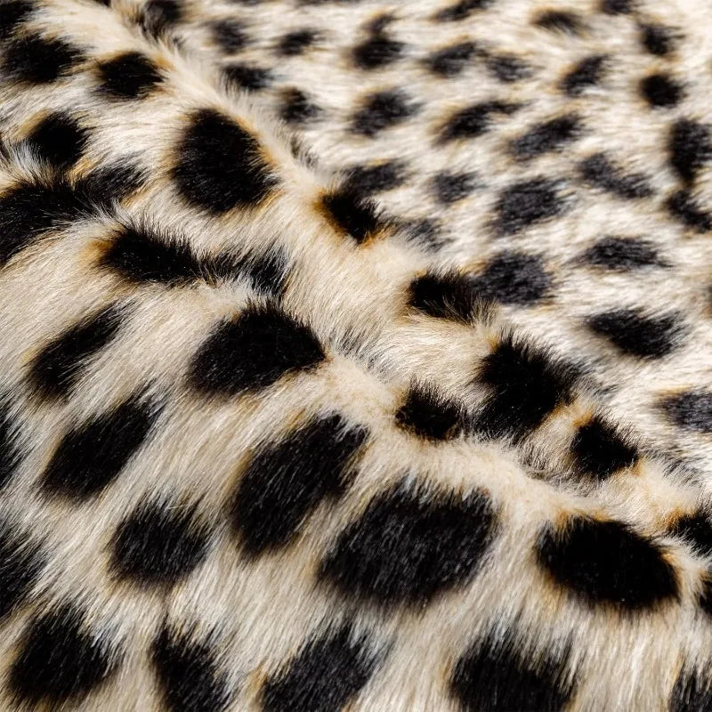 Hign Concerned Leopard Print Faux Cowhide Area Rug Decor