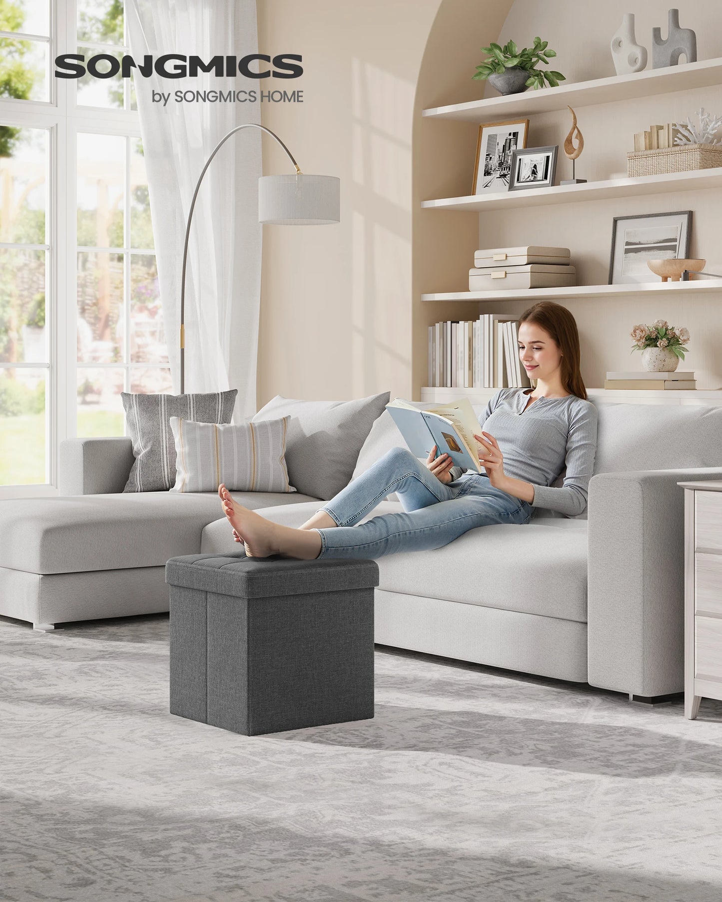 Songmics Mazie Collection Folding Storage Ottoman Bench