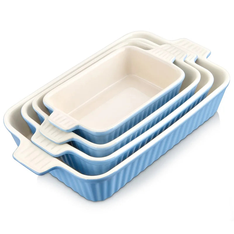 MALACASA Ceramic Baking Dish Set Oven Safe Casserole
