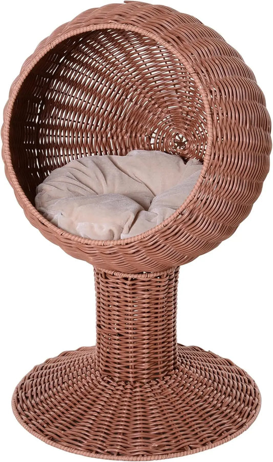 HUANZHUANG Elevated Cat Bed With Rotatable Egg Chair Pod