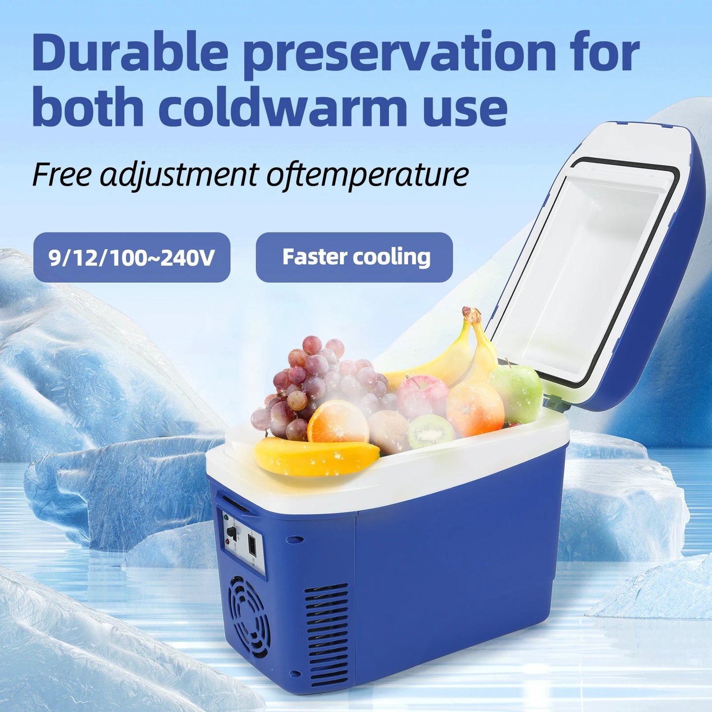 IceBlue Portable Mini Fridge Dual Use Home Car Cooler