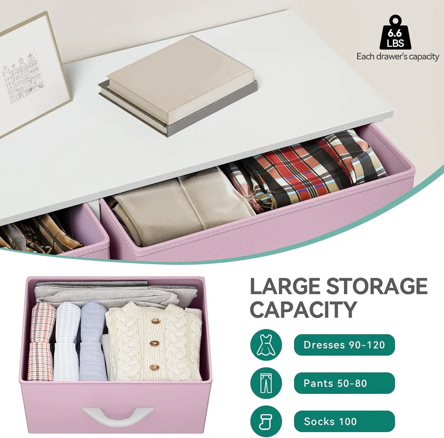 Hign Concerned Fabric Tall Dresser Tower With Eight Drawers