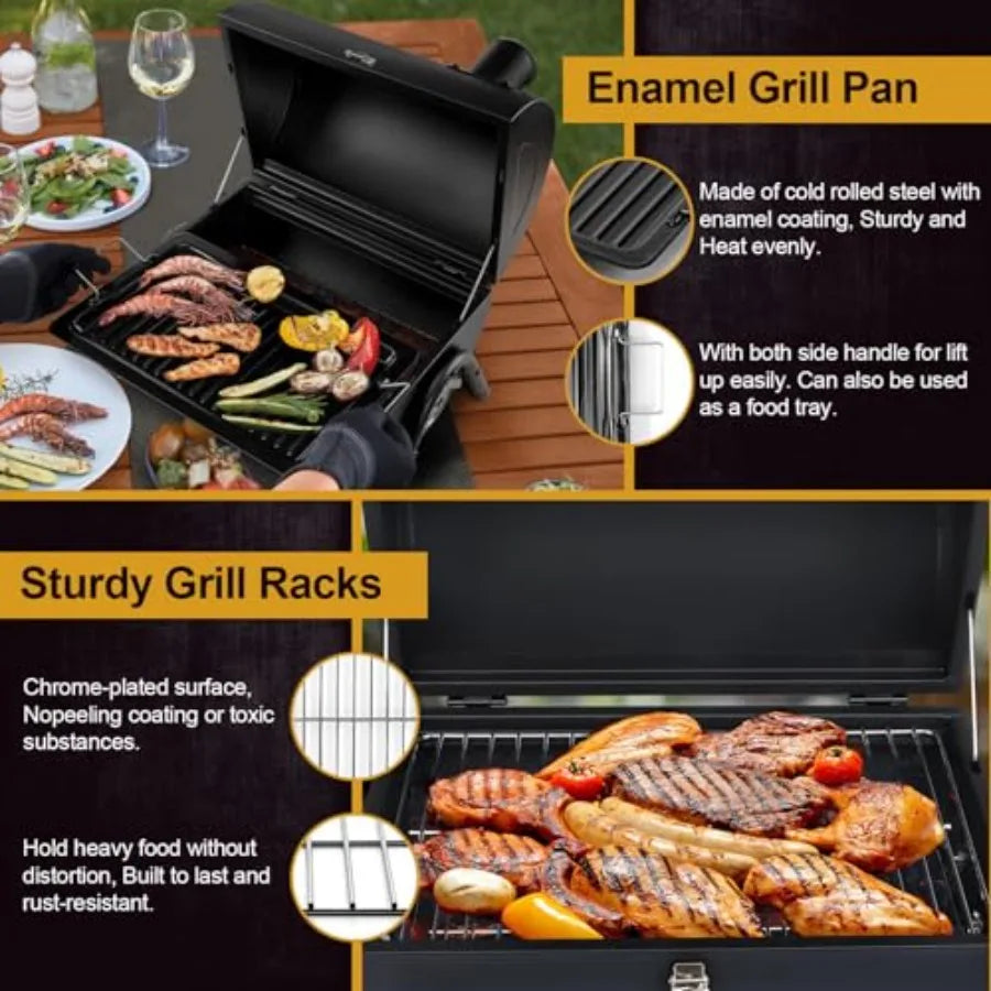Hign Concerned Portable DoubleSided Tabletop Charcoal Grill