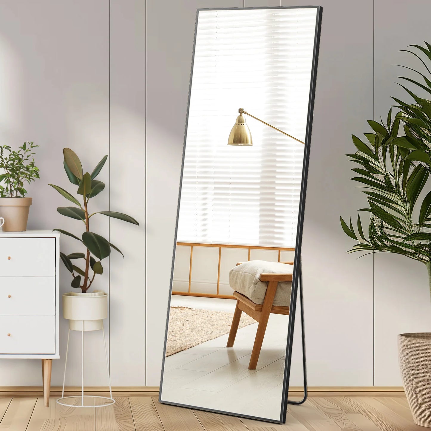 JHK Full Body Wall Mirror Aluminum Alloy Frame For Bathroom