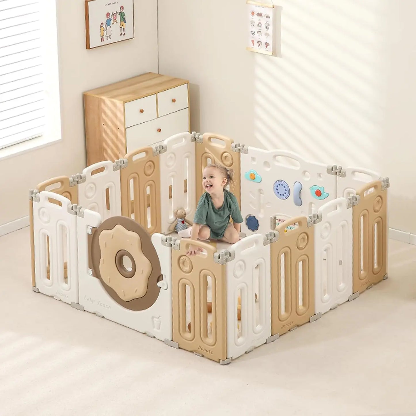 SHXIH Foldable Playpen for Babies and Toddlers