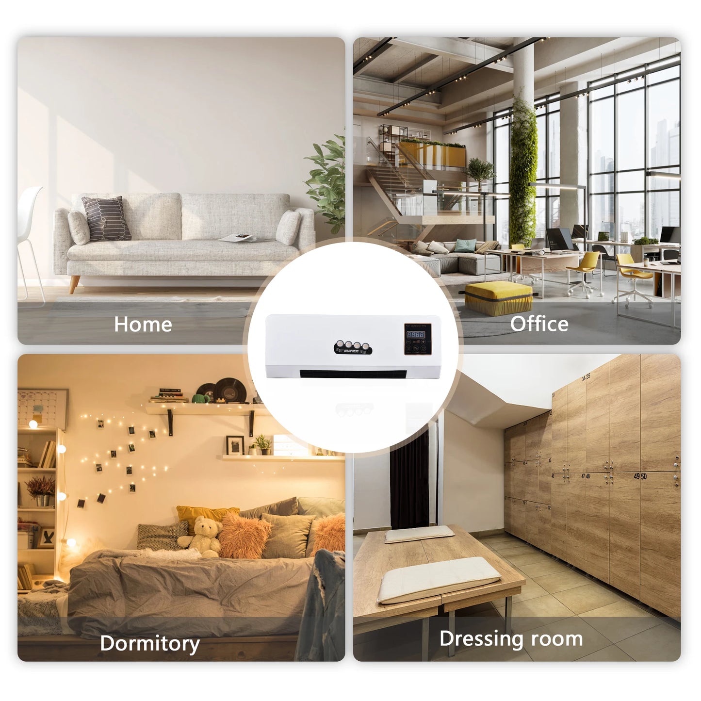 Wall Mounted Two In One Electric Heater Fan With Remote