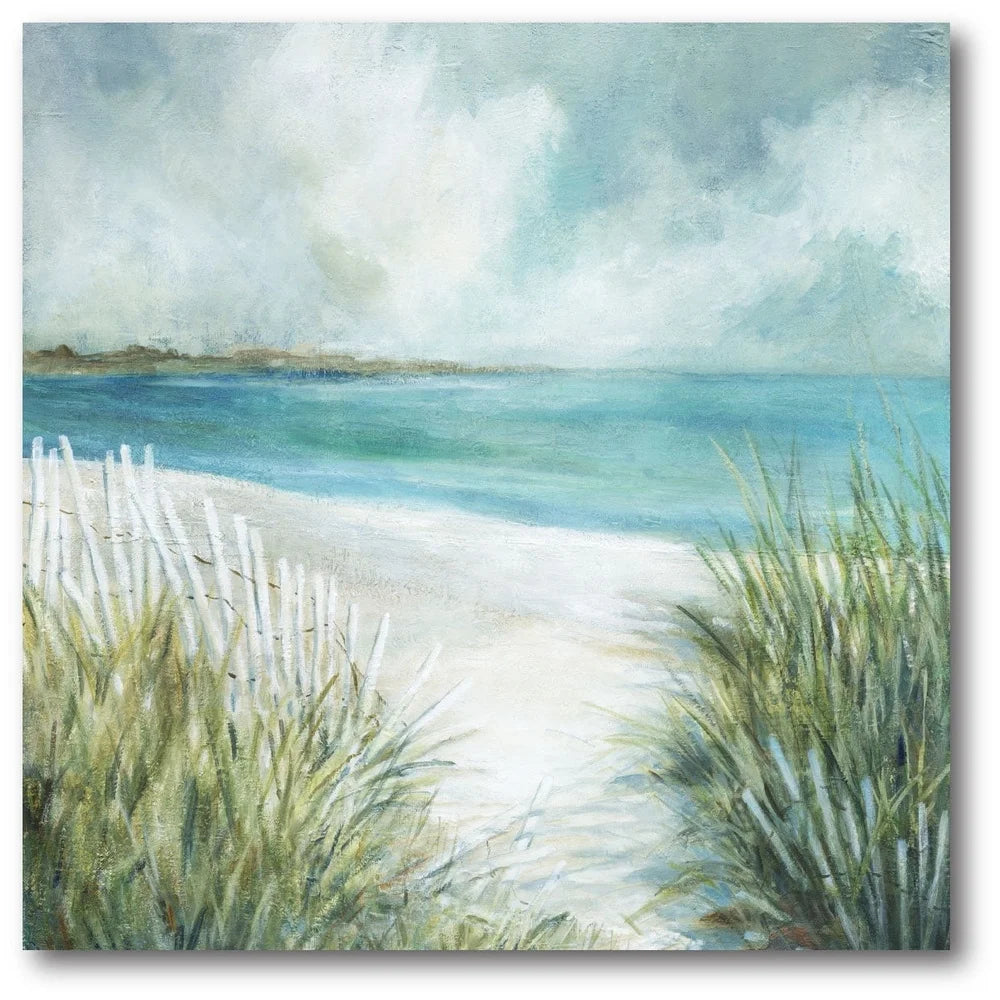 Coastal Themed Gallery Wrapped Canvas Wall Art 16x16 High Quality Home Decor Ready to Hang