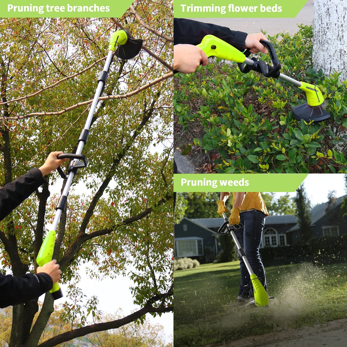 Aokia Cordless Electric Lawn Mower Telescopic Handle