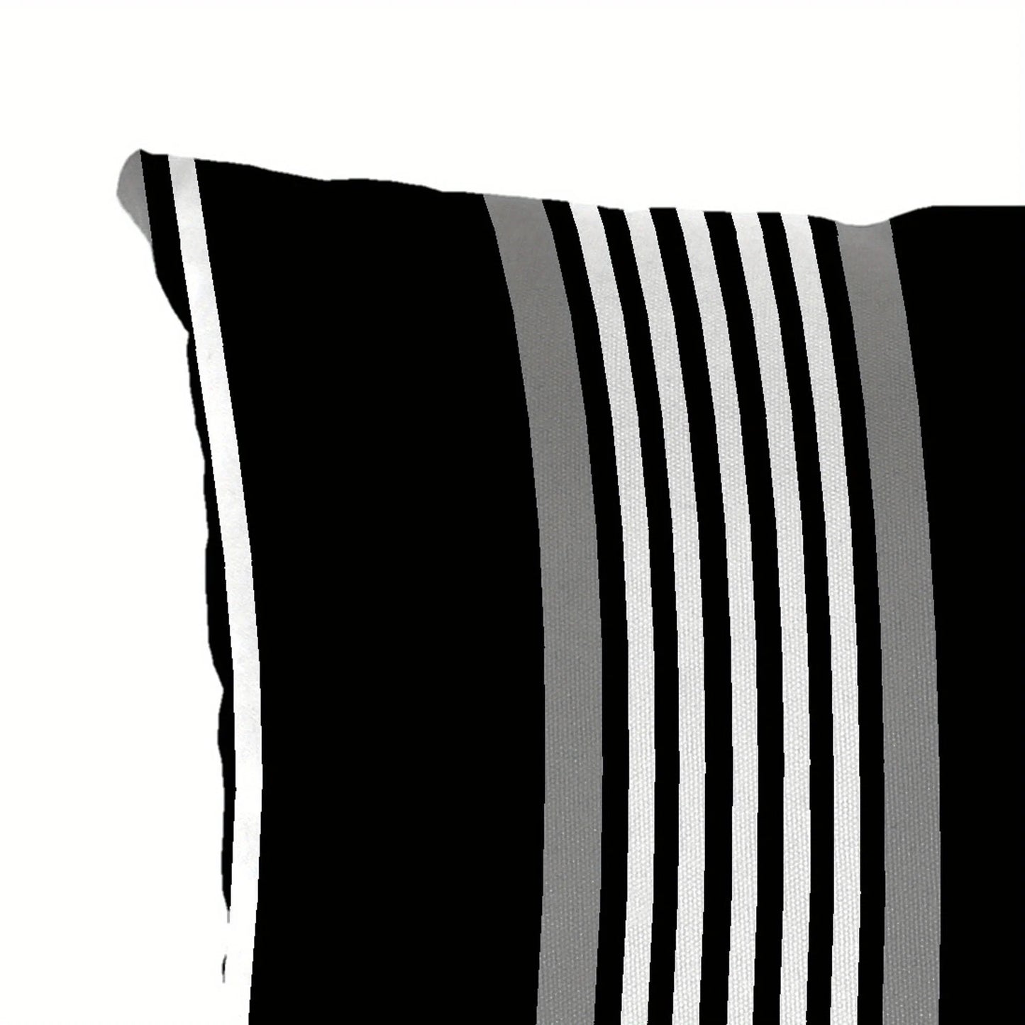 Outdoor Black Stripe Lumbar Throw Pillows Set of Two