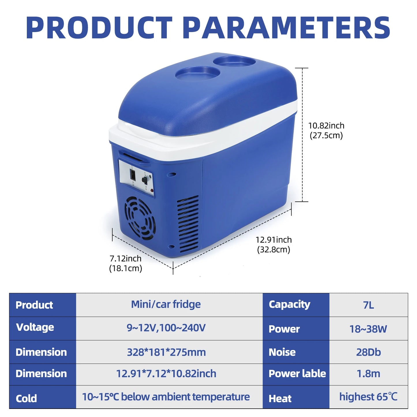 IceBlue Portable Mini Fridge Dual Use Home Car Cooler