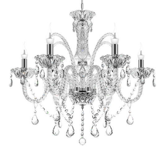Crystal Tassels 6 Light Chandelier For Living Room