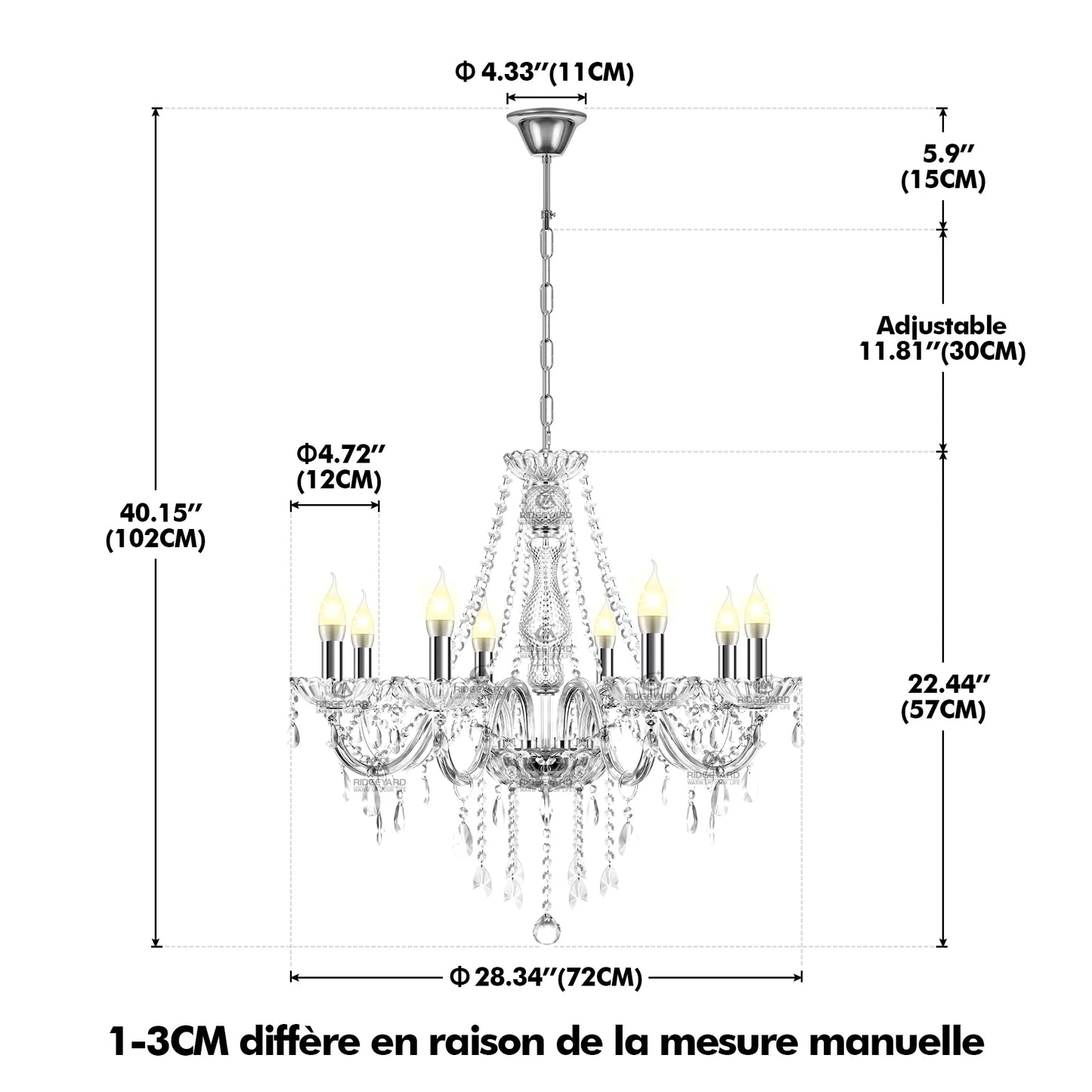 Crystal Tassels 6 Light Chandelier For Living Room