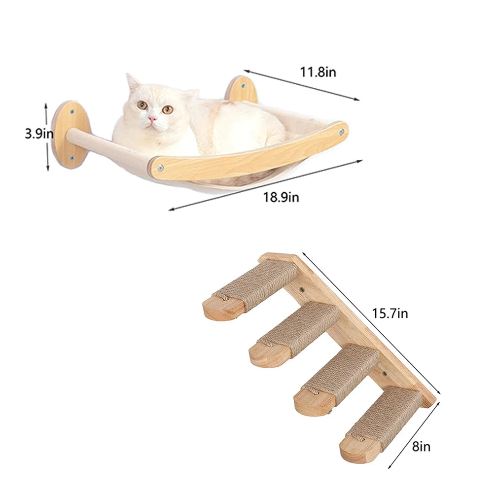 PETRAVELCN Cat Hammock Stairway Wall Mounted Climbing Shelf