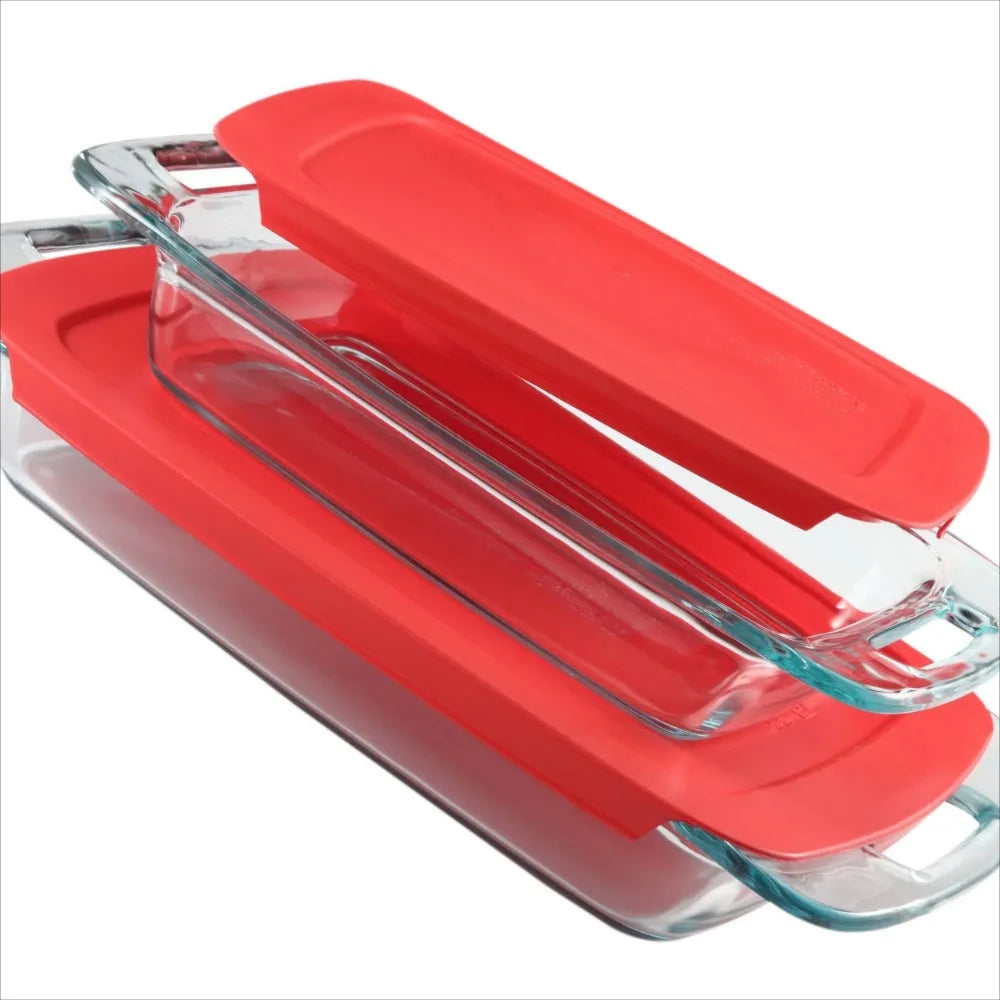 Hign Concerned Glass Baking Dish Set With Secure Lids