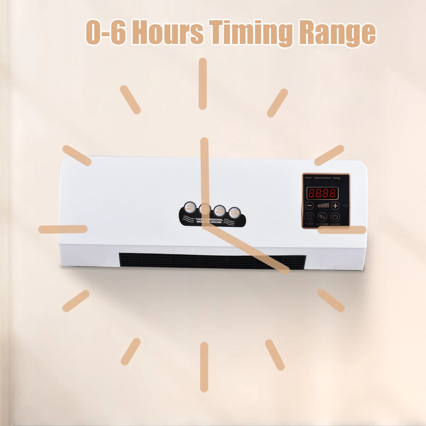 Wall Mounted Two In One Electric Heater Fan With Remote