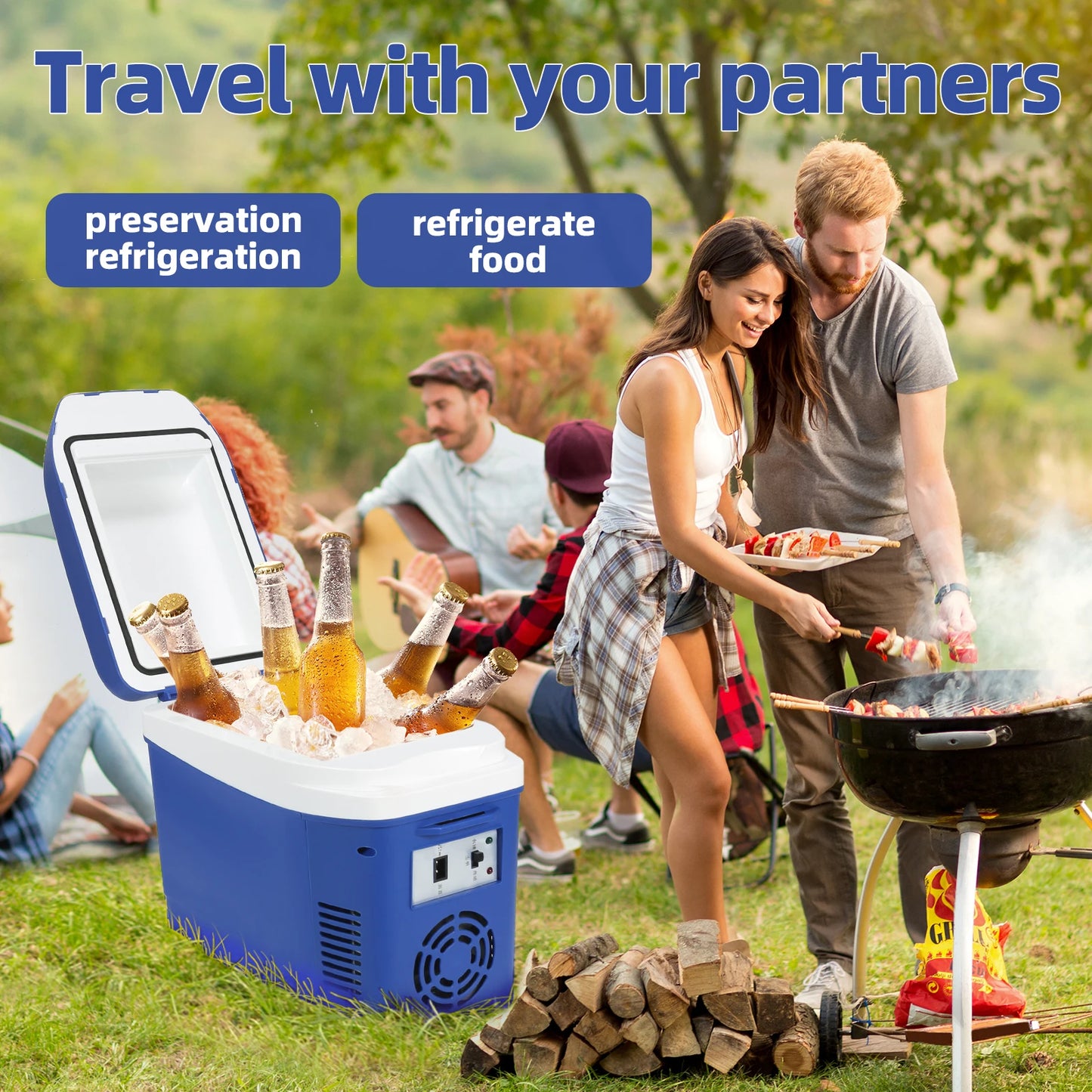 IceBlue Portable Mini Fridge Dual Use Home Car Cooler