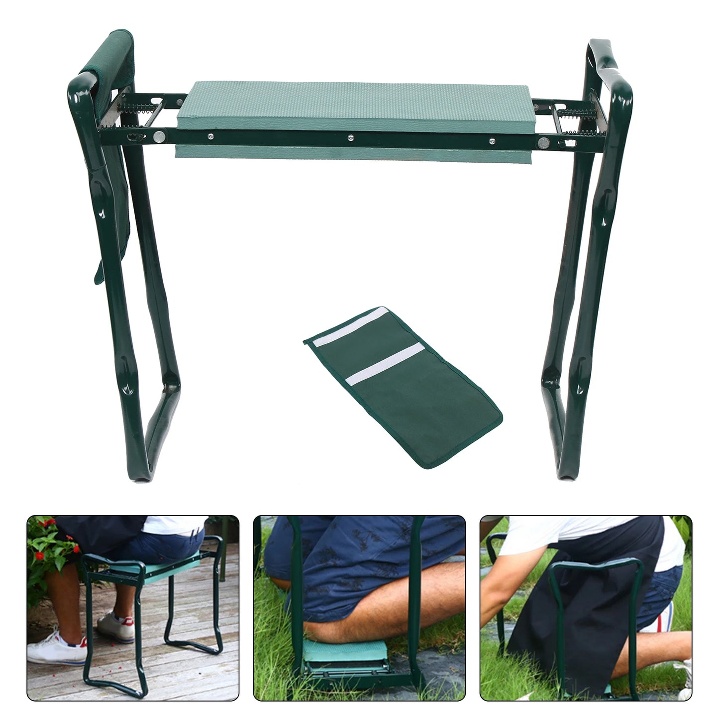Hign Concerned Folding Garden Kneeler Bench With Tool Bag