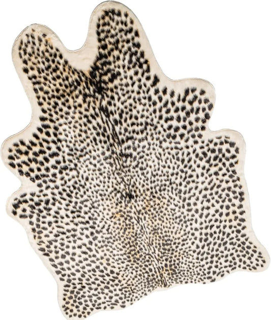 Hign Concerned Leopard Print Faux Cowhide Area Rug Decor