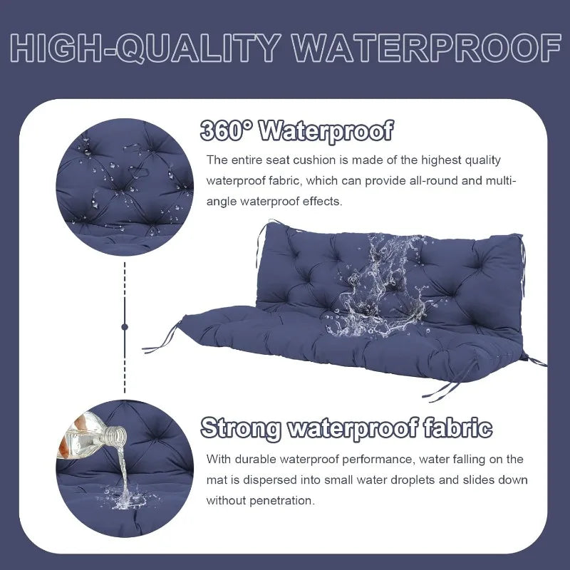 Hign Concerned Outdoor Waterproof Porch Swing Cushion Set