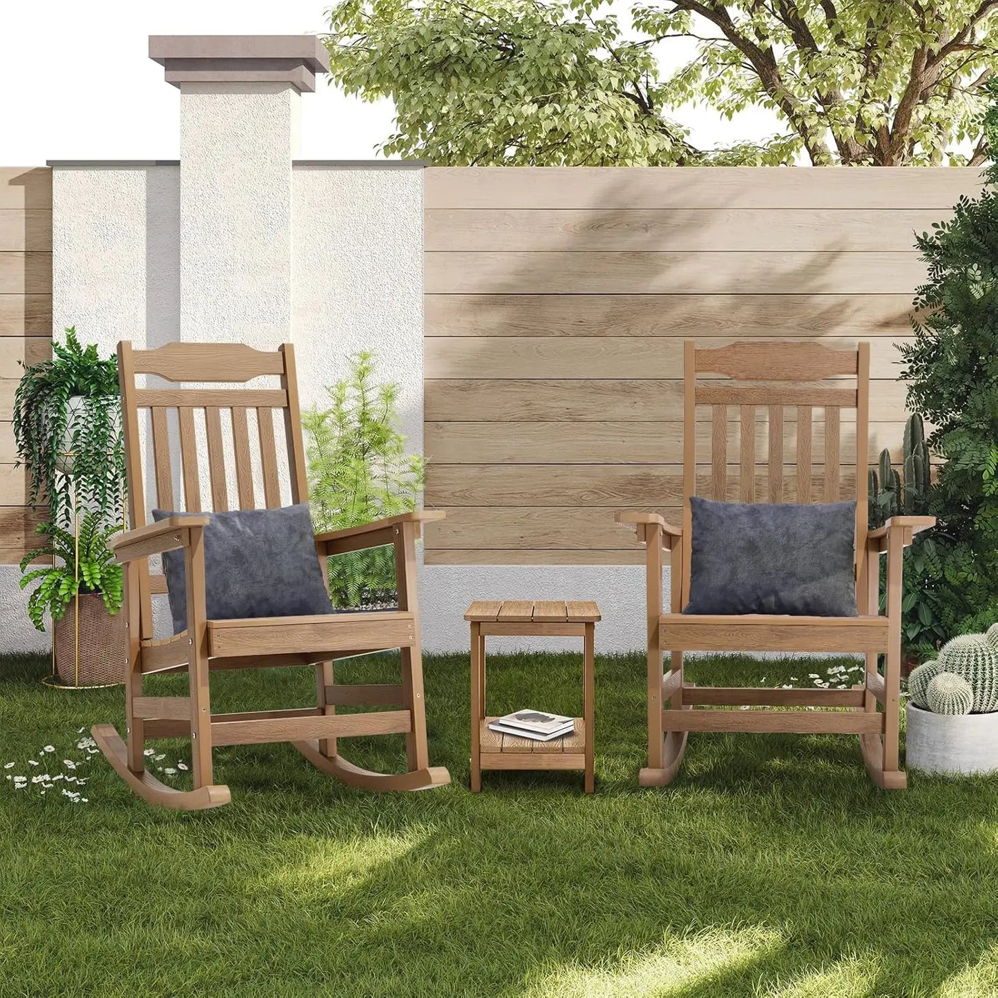 XMSJH Outdoor Poly Rocking Chair Porch Furniture Set
