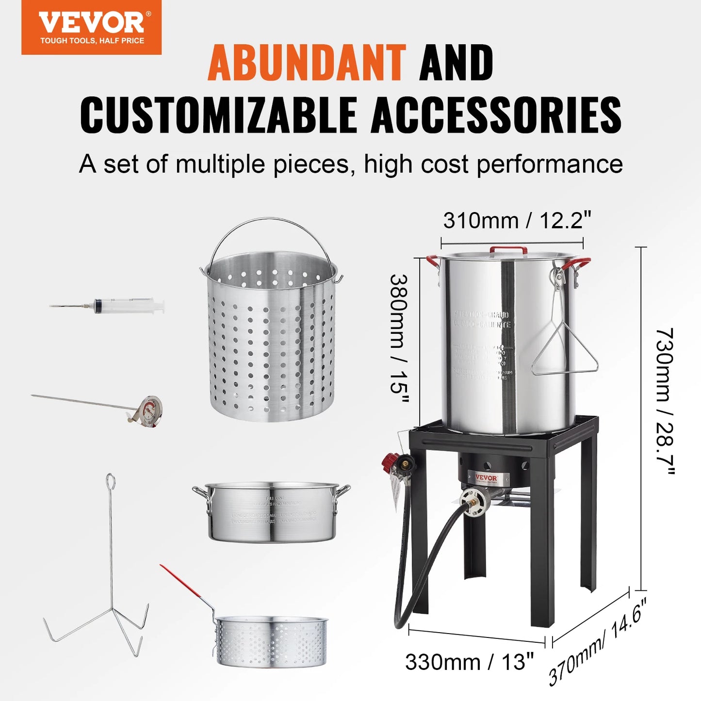 SucceBuy Propane Turkey Fryer Burner Complete Kit Outdoor