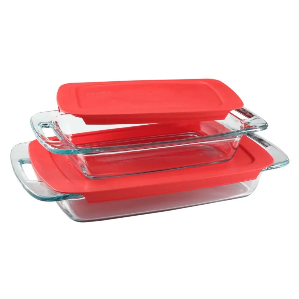 Hign Concerned Glass Baking Dish Set With Secure Lids