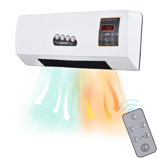 Wall Mounted Two In One Electric Heater Fan With Remote