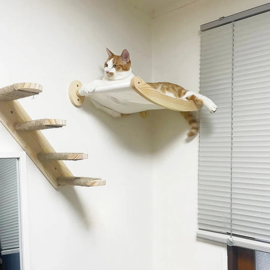 PETRAVELCN Cat Hammock Stairway Wall Mounted Climbing Shelf