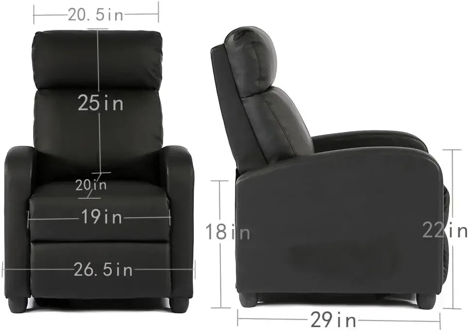 XMSJH Modern Recliner Wingback Accent Chair For Living