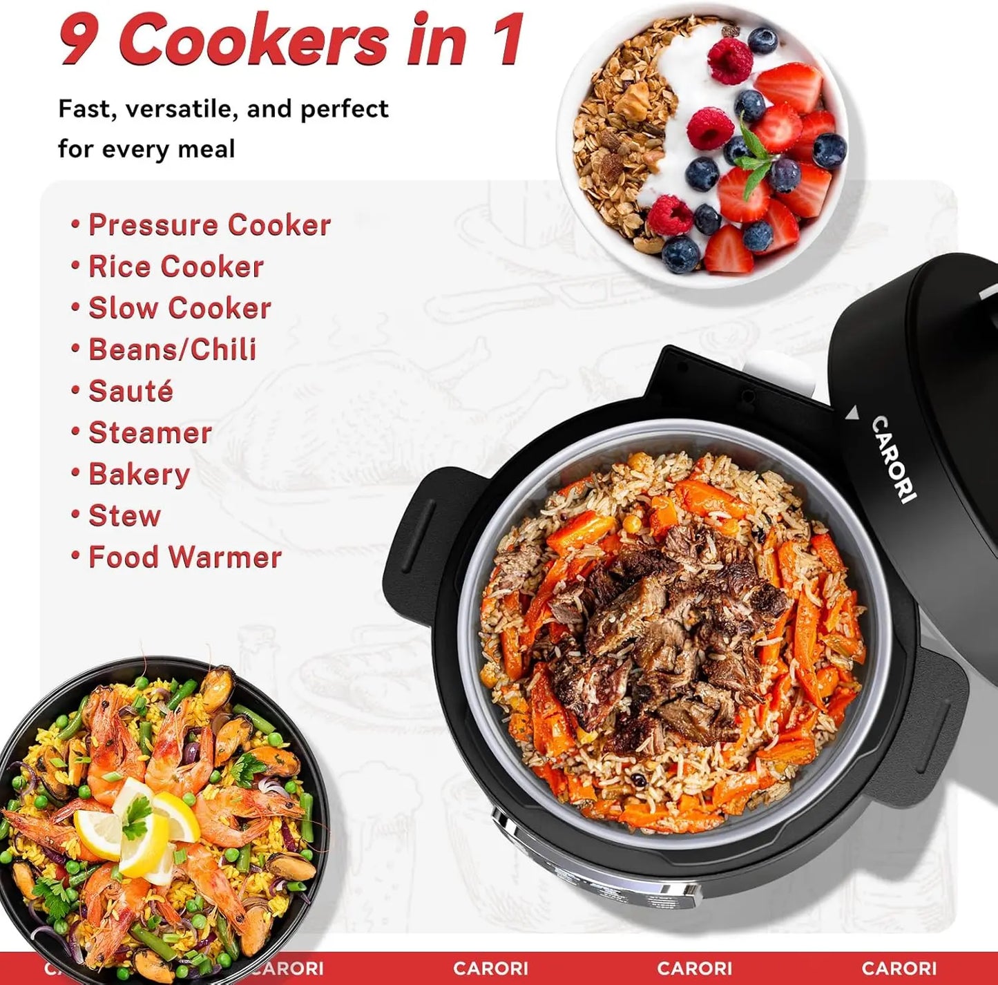 Iosn 9 In 1 Electric Pressure Cooker Programmable Digital