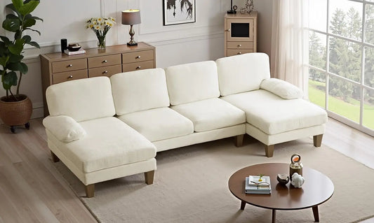 XMSJ Modern U Shaped Sectional Sofa With Double Chaise