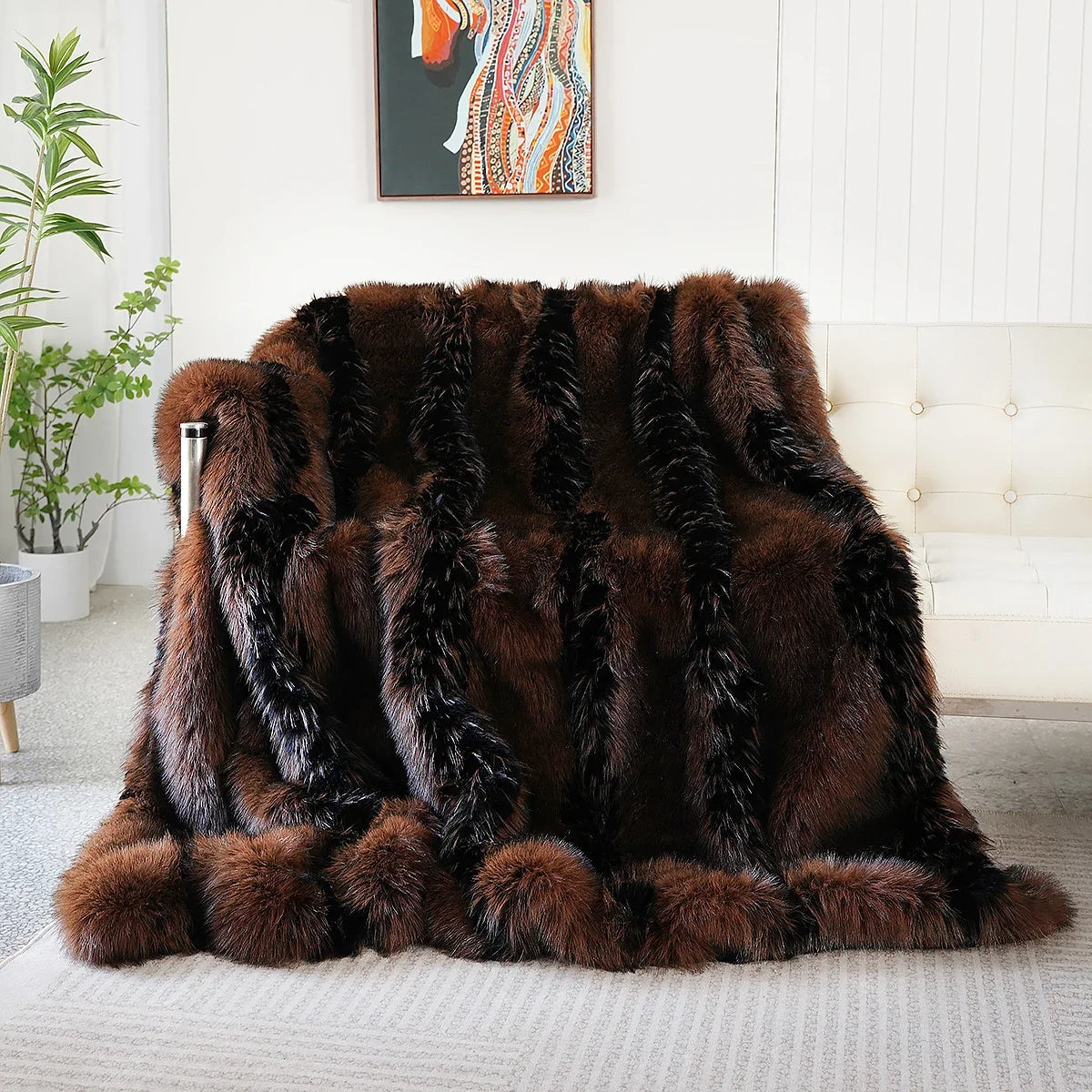 B3 Luxury Faux  Fur Winter Warm Blanket for Bed High-end Faux Mink Velvet Sofa Blanket Comfortable Sofa Blanket Throw