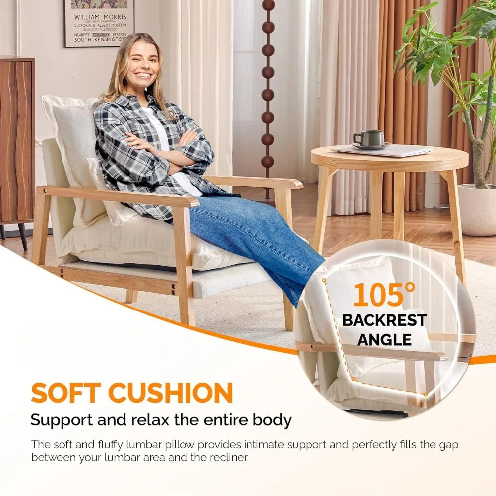 HUANZHUANG Mid Century Modern Cloud Accent Armchair